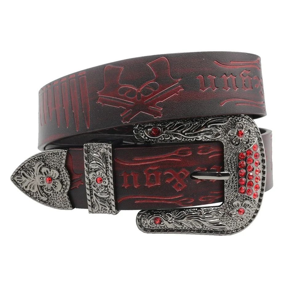 Japanese Brand Cowboy gun & bullet embossed design belt Size ONE SIZE - 2 Thumbnail