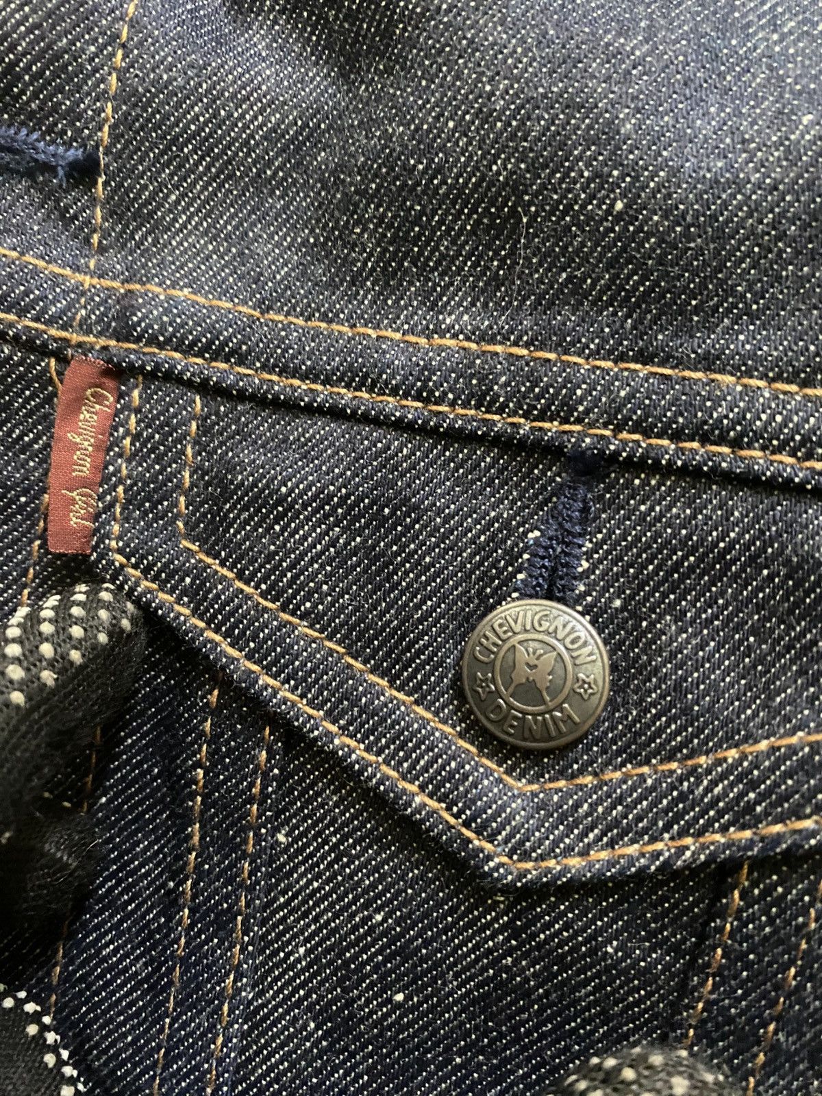 Chevignon Chevignon Raw Selvedge Type III Denim Jacket Butterfly Logo Size US XS / EU 42 / 0 - 6 Thumbnail