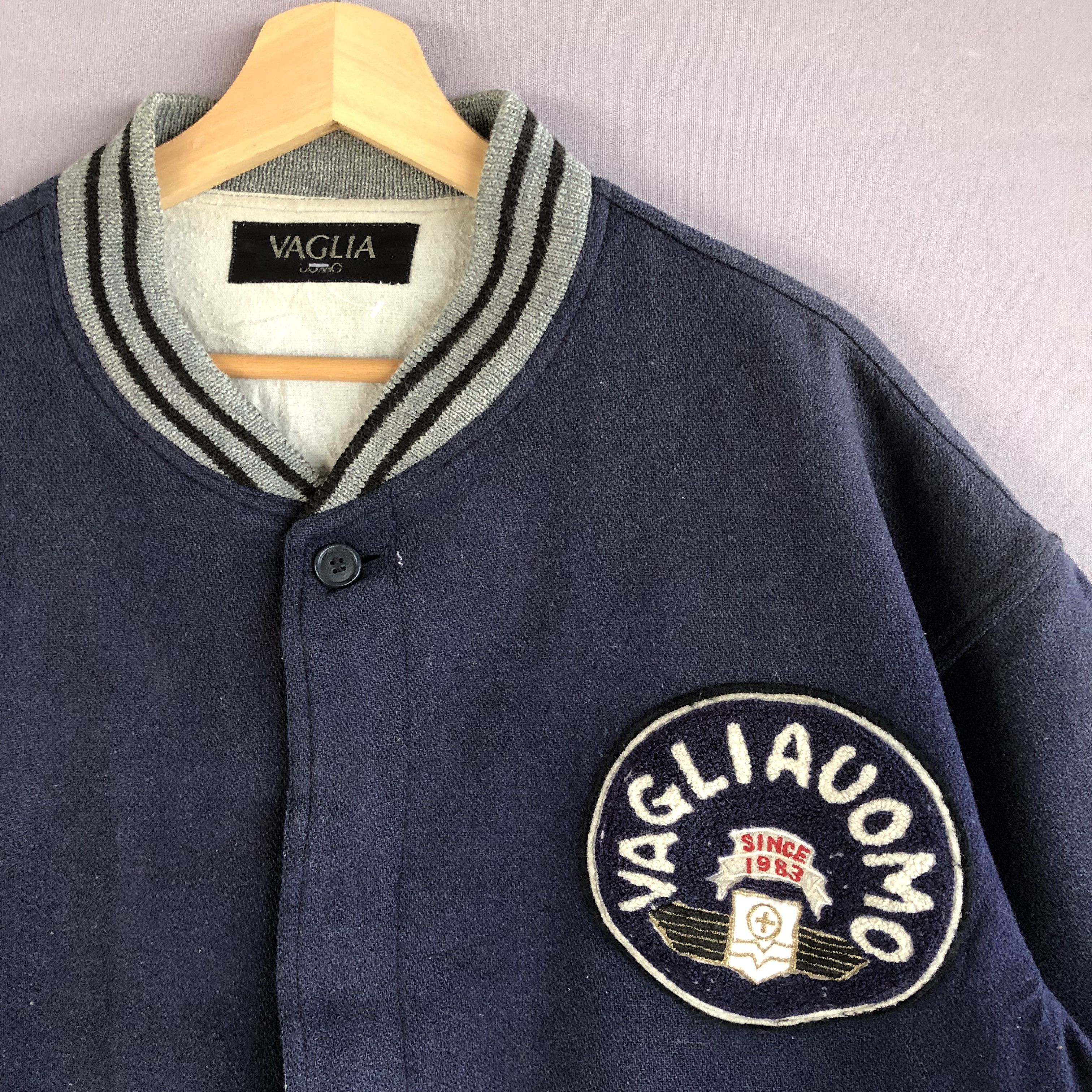 Vintage Vintage 90s Vaglia UOMO Japanese Varsity Wool Bomber Jacket Size US L / EU 52-54 / 3 - 6 Thumbnail