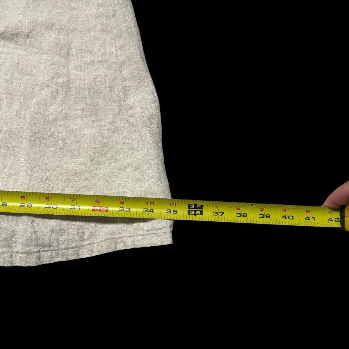 FLAX FLAX Button Front Off-White Linen Skirt Women's L 36" Waist Size 36" / US 14 / IT 50 - 7 Thumbnail