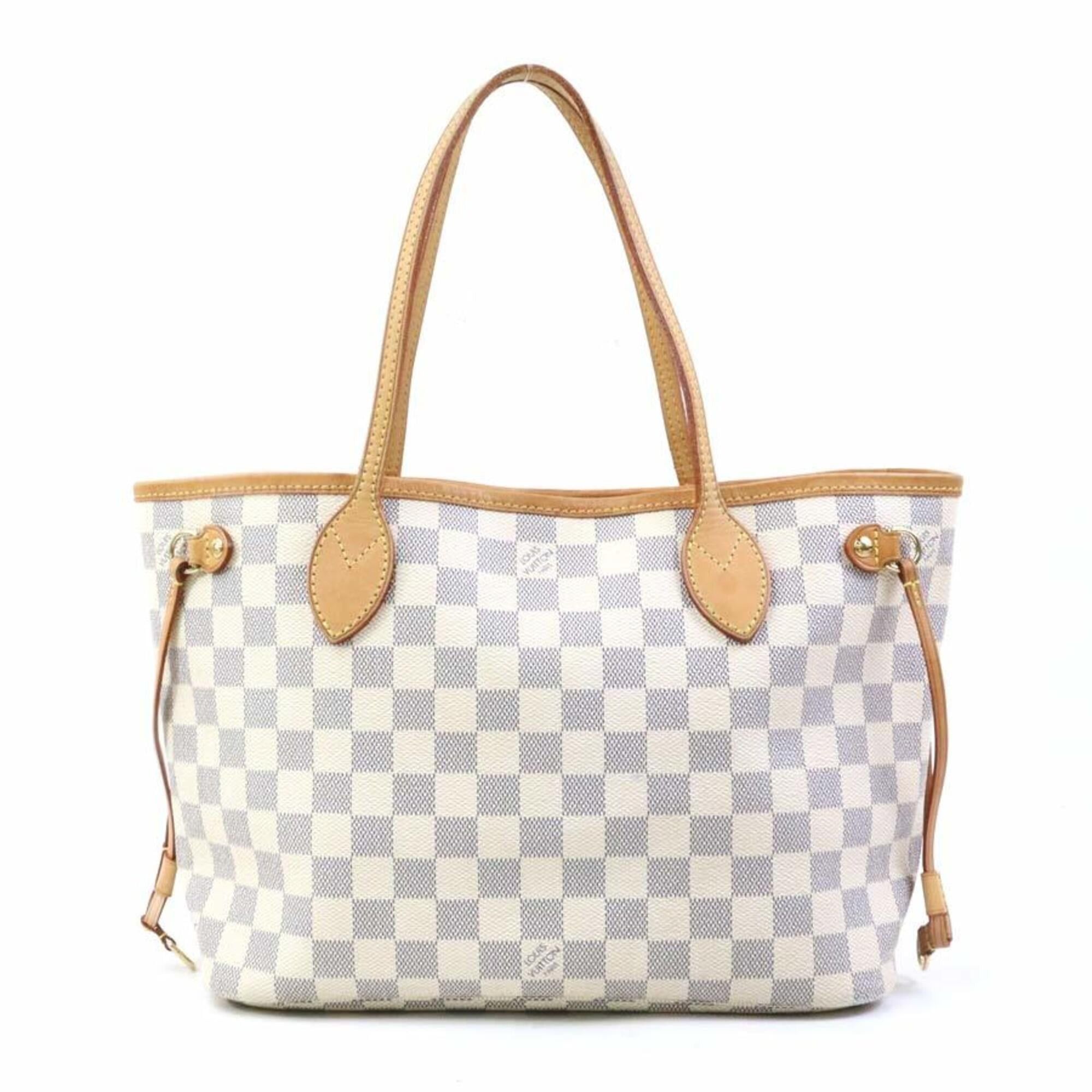 Louis Vuitton Louis Vuitton Neverfull PM Damier Azur Canvas Tote Bag, Gold, Women's, e61801a Size ONE SIZE - 1 Thumbnail