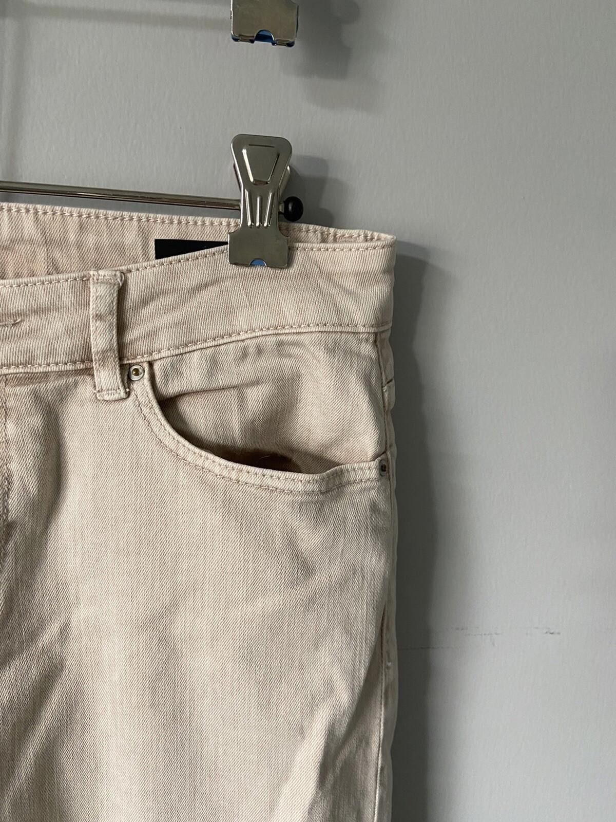 Saba SABA Regular Fit Straight Jeans Mid Rise Cream-Sz 29/11 US 7 Size 29" - 3 Thumbnail