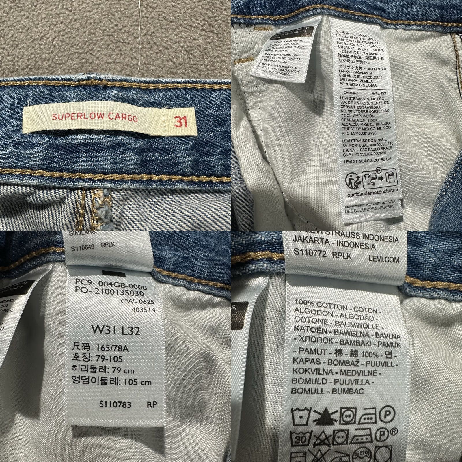 Levi's Levi's Jeans Womens 31 Blue Denim Cargo Pocket 90s Y2K Festival Relaxed Straight Mens Womens Girls Size 24" / US 00 / IT 34 - 8 Thumbnail
