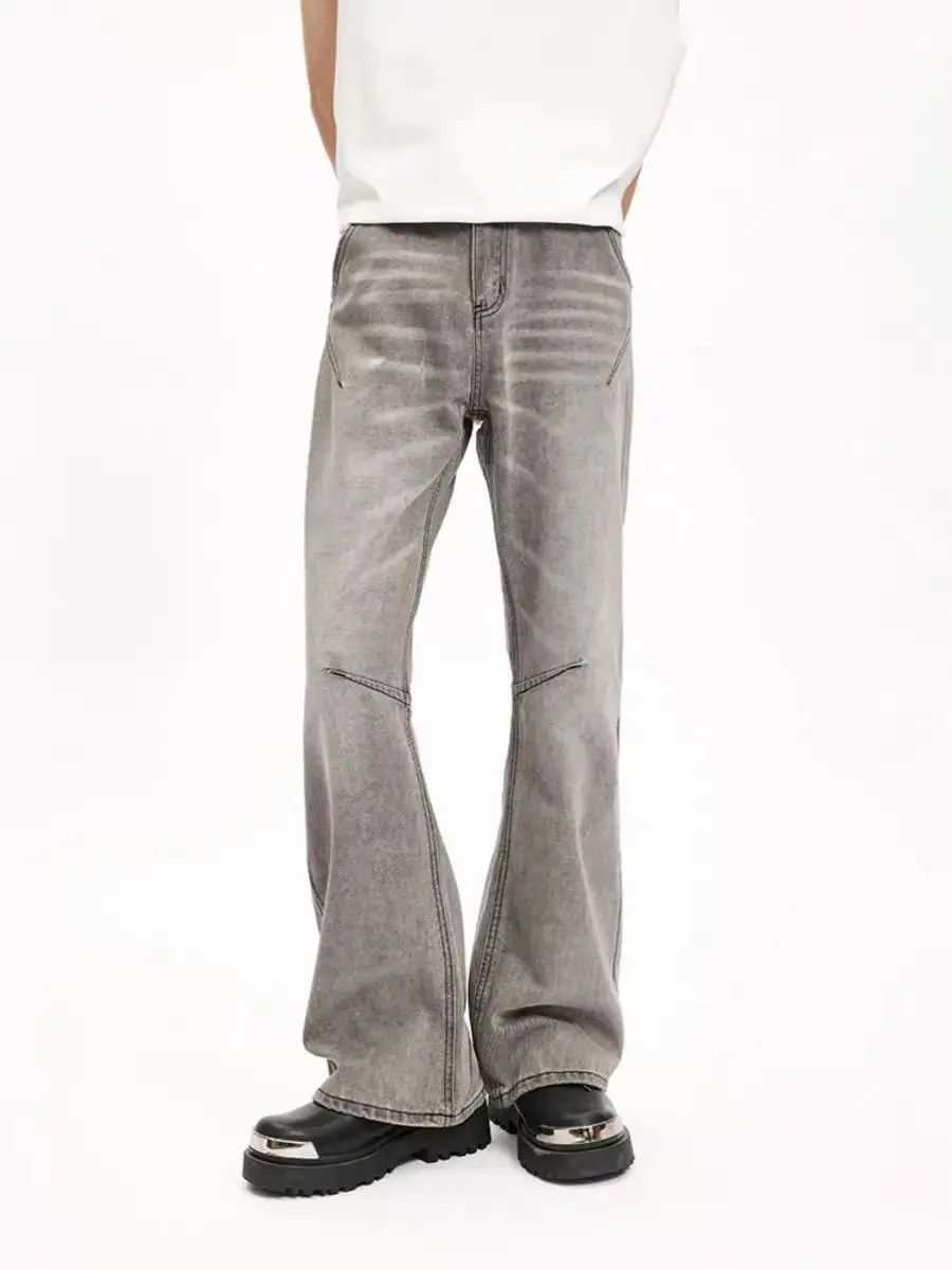Japanese Brand Korean micro flare trousers smoky grey jeans Size US 32 / EU 48 - 2 Thumbnail