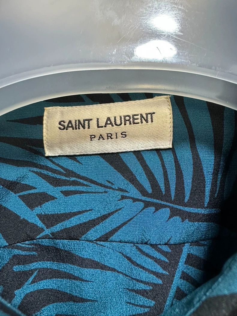 Yves Saint Laurent YSL Blue Floral Short Sleeve Shirt- Size US L / EU 52-54 / 3 - 2 Thumbnail
