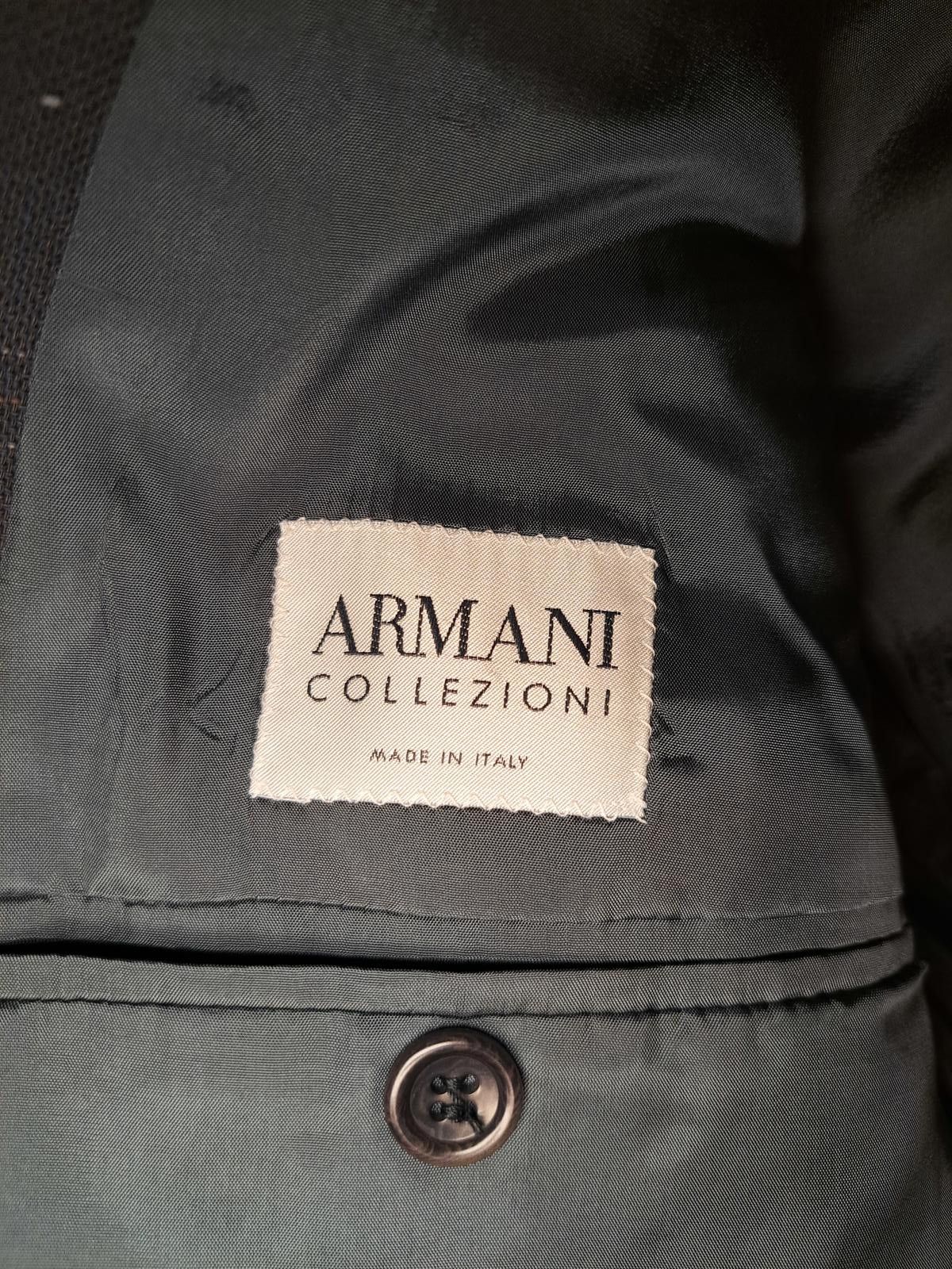 Giorgio Armani Giorgio Armani Collezioni Sport Coat 44L Gray Windowpane Size 44L - 2 Thumbnail