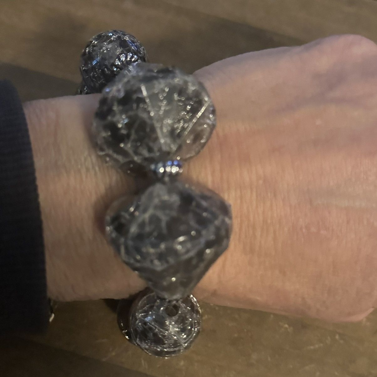 Other Chunky smokey crackled bead stretch bracelet Size ONE SIZE - 3 Thumbnail