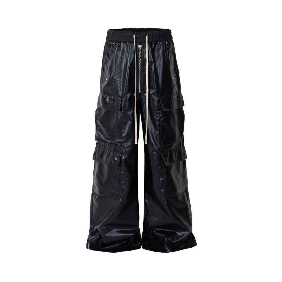 Designer Glossy Black PU Leather Pants For Men Size US 31 - 5 Thumbnail