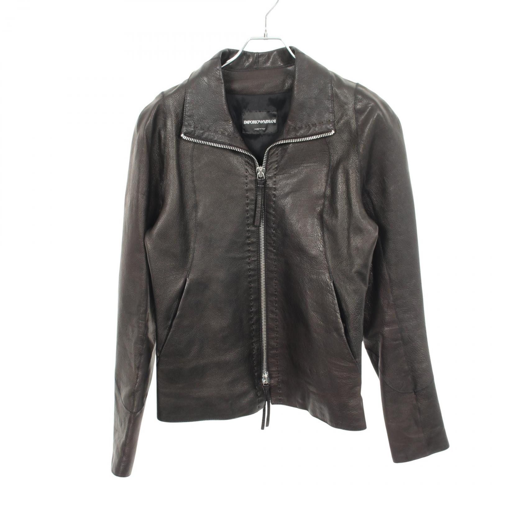 Emporio Armani Emporio Armani Emporio Armani Leather Jacket Leather Outerwear DUTY FREE for USA Size ONE SIZE - 1 Thumbnail
