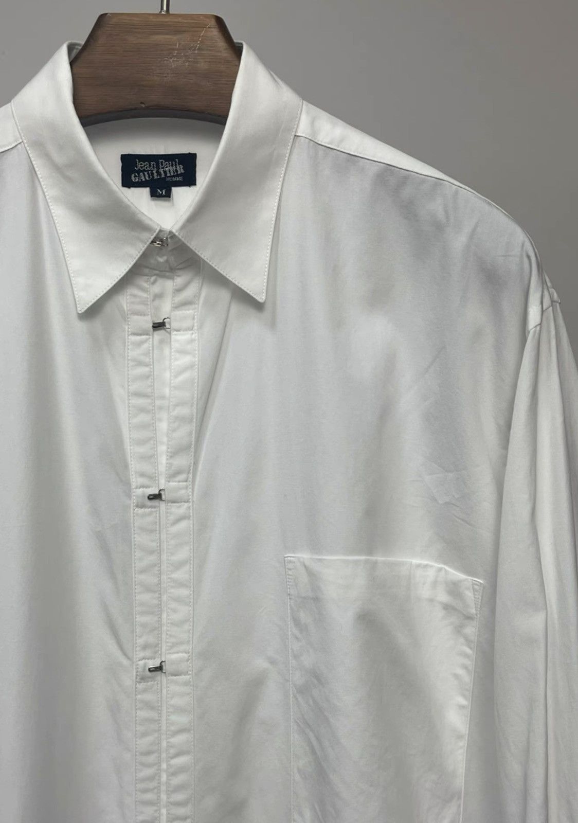Jean Paul Gaultier Jean Paul GAULTIER HOMME｜U-shaped button-down white shirt Size US M / EU 48-50 / 2 - 3 Thumbnail