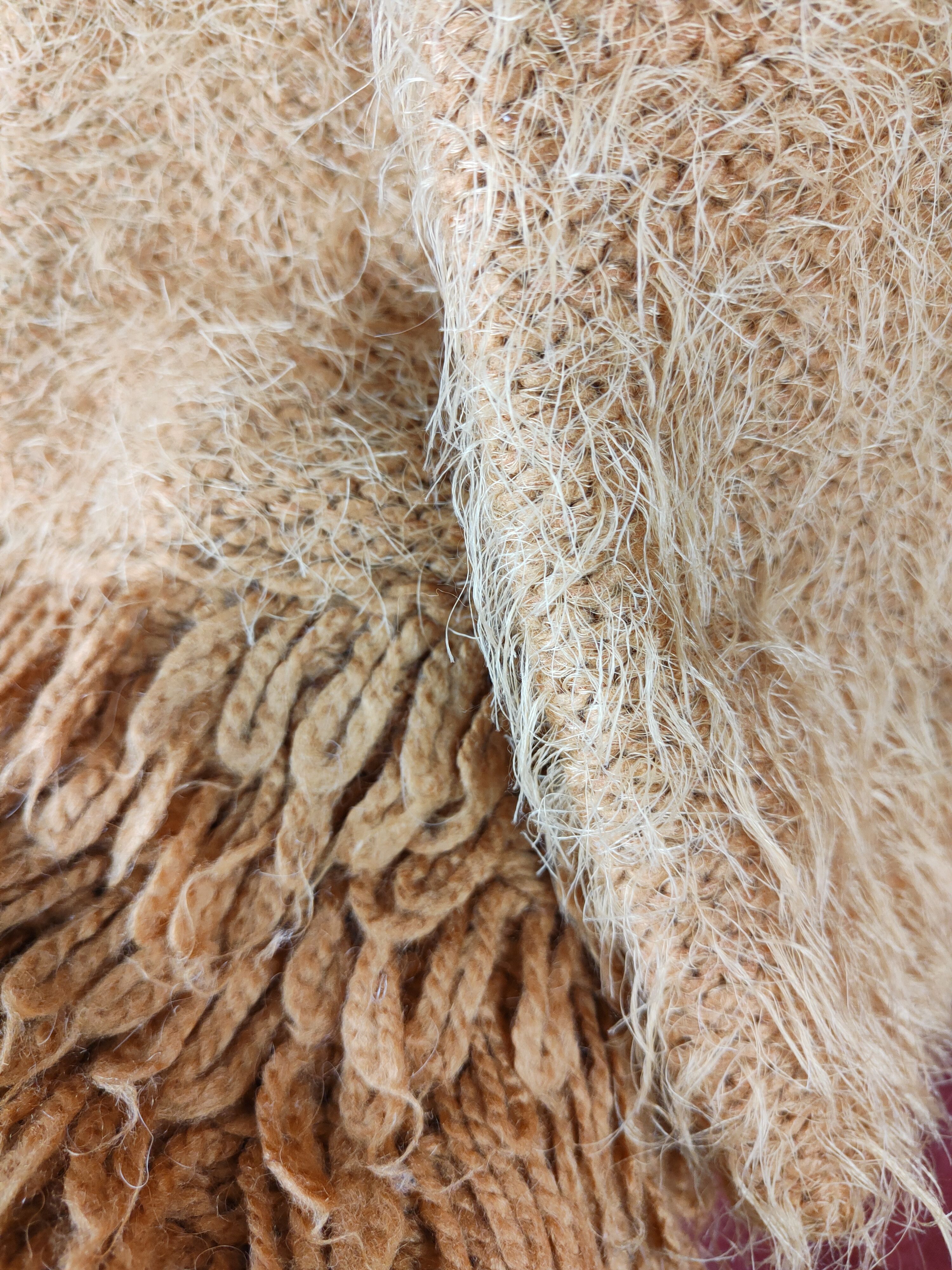 GU GU Brown Shag Shaggy Fur Mohair Knitwear #S1268 Size S / US 4 / IT 40 - 10 Thumbnail