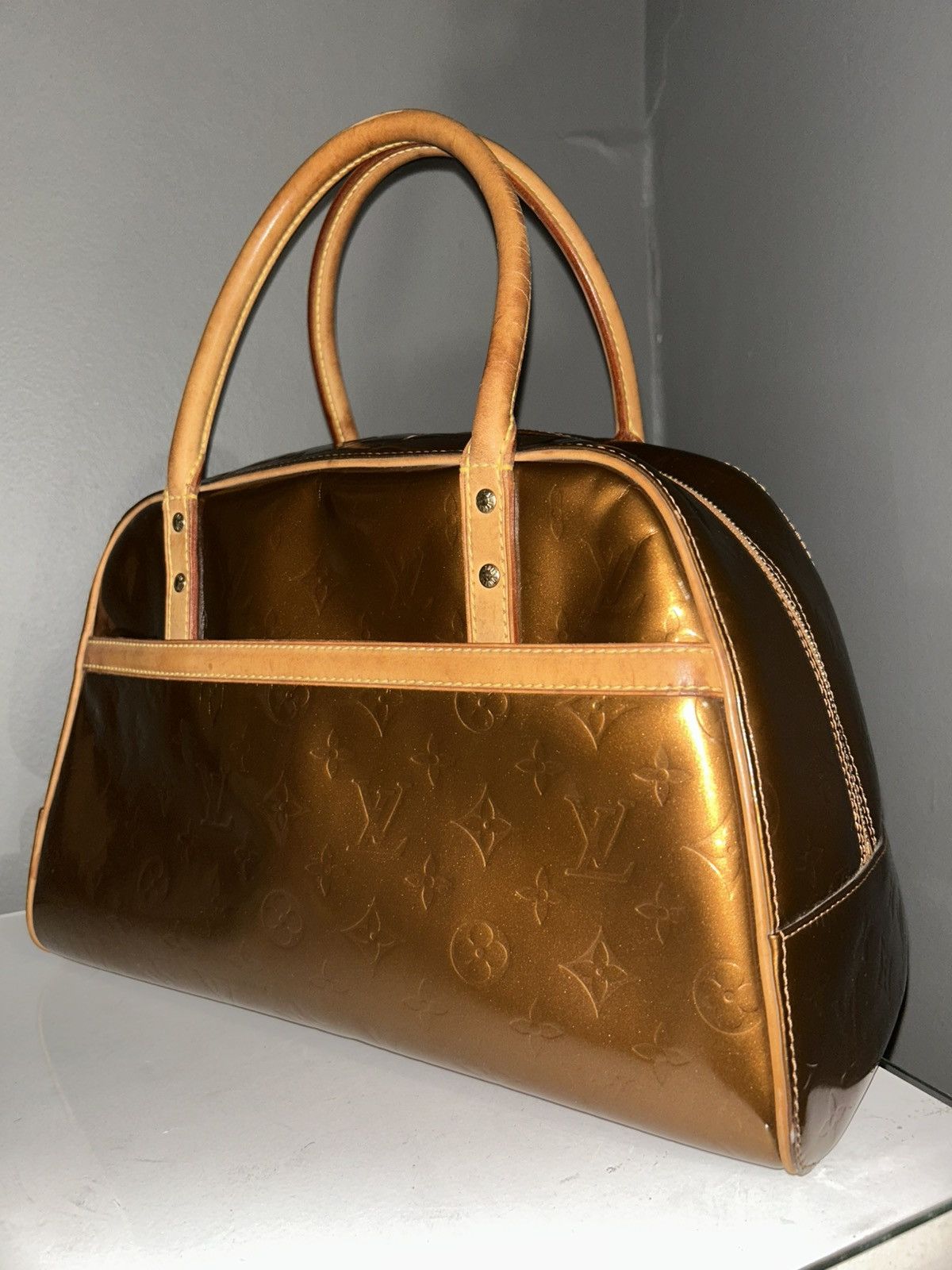 Louis Vuitton Louis Vuitton Bronze Vernis Tompkins Square Handbag BA0060 Size ONE SIZE - 14 Thumbnail