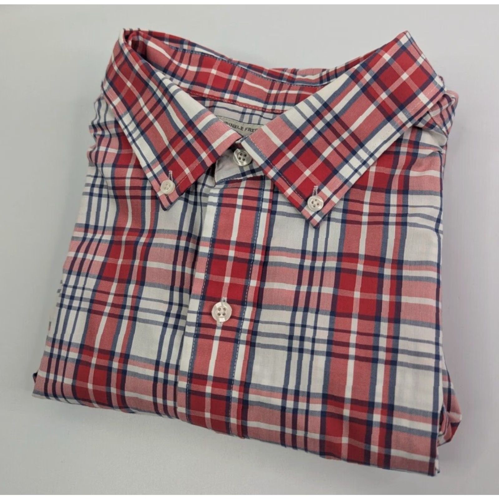 Vintage Oak Hill Button Up Shirt Red Plaid Short Sleeve 1XL Mens Cotton Classic Stretch DXl Big & Tall Button-Up Shirt Size US XL / EU 56 / 4 - 2 Thumbnail