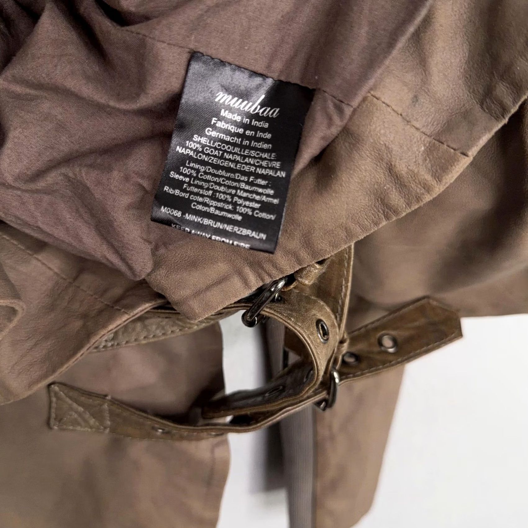 Muubaa Muubaa Jacket Womens 6 Goat Leather Asymmetrical Biker Belted Waterfall Moto Size M / US 6-8 / IT 42-44 - 5 Thumbnail
