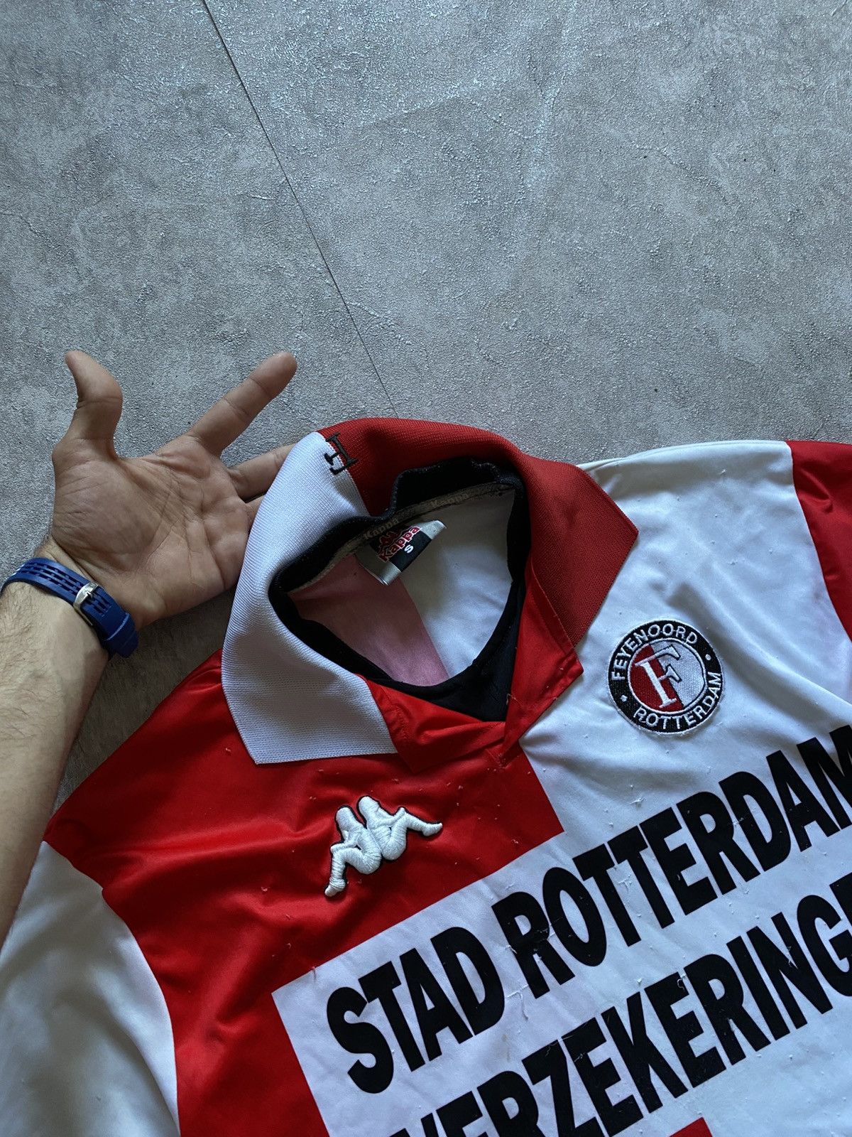 Kappa SIGNED By Dirk Kuyt 2004/05 Feyenoord Rotterdam Home Jersey Size US S / EU 44-46 / 1 - 7 Thumbnail