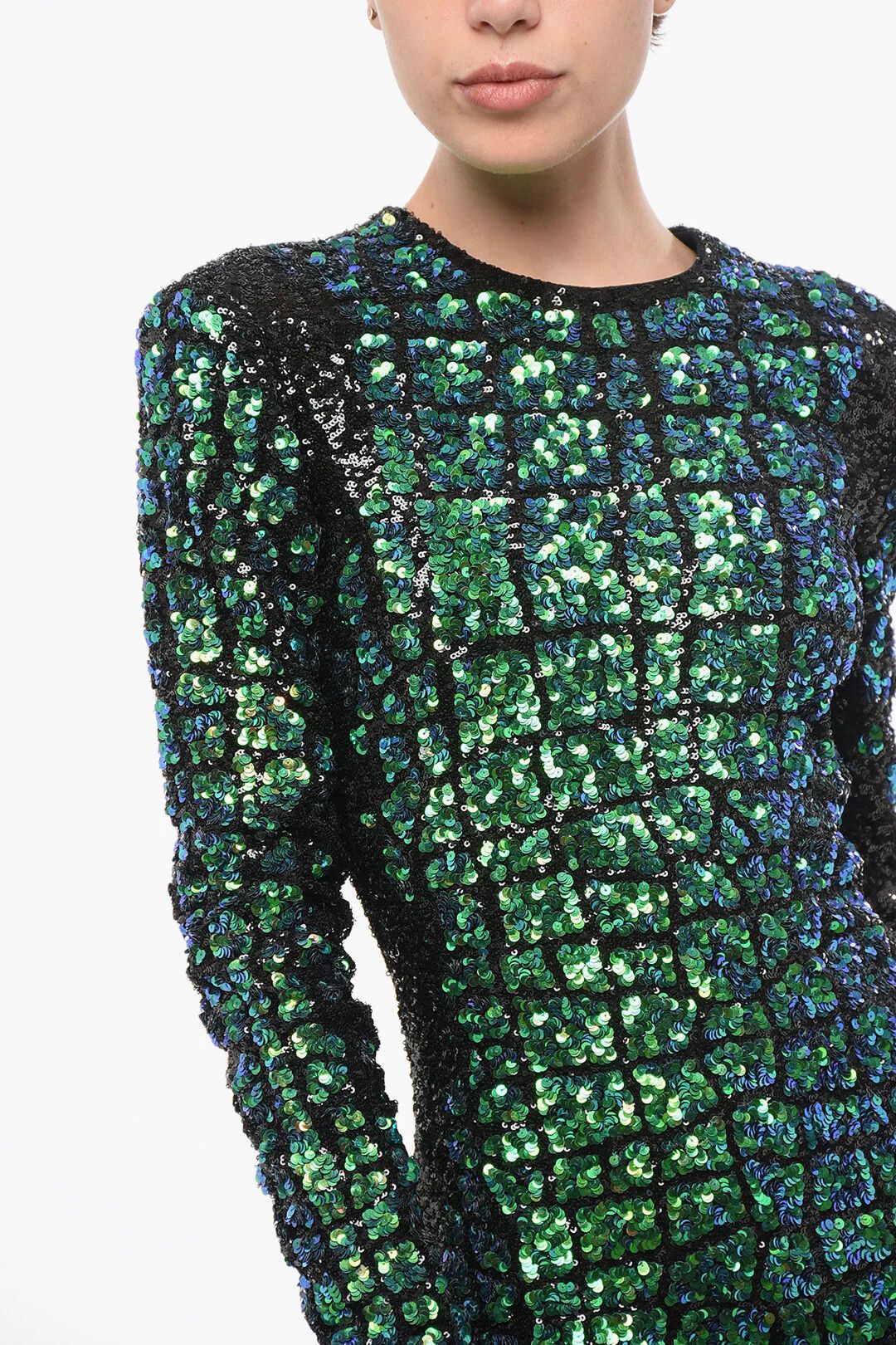 Balmain og1mm0326 Long-Sleeved Mini Dress in Multicolor Size S / US 4 / IT 40 - 3 Thumbnail
