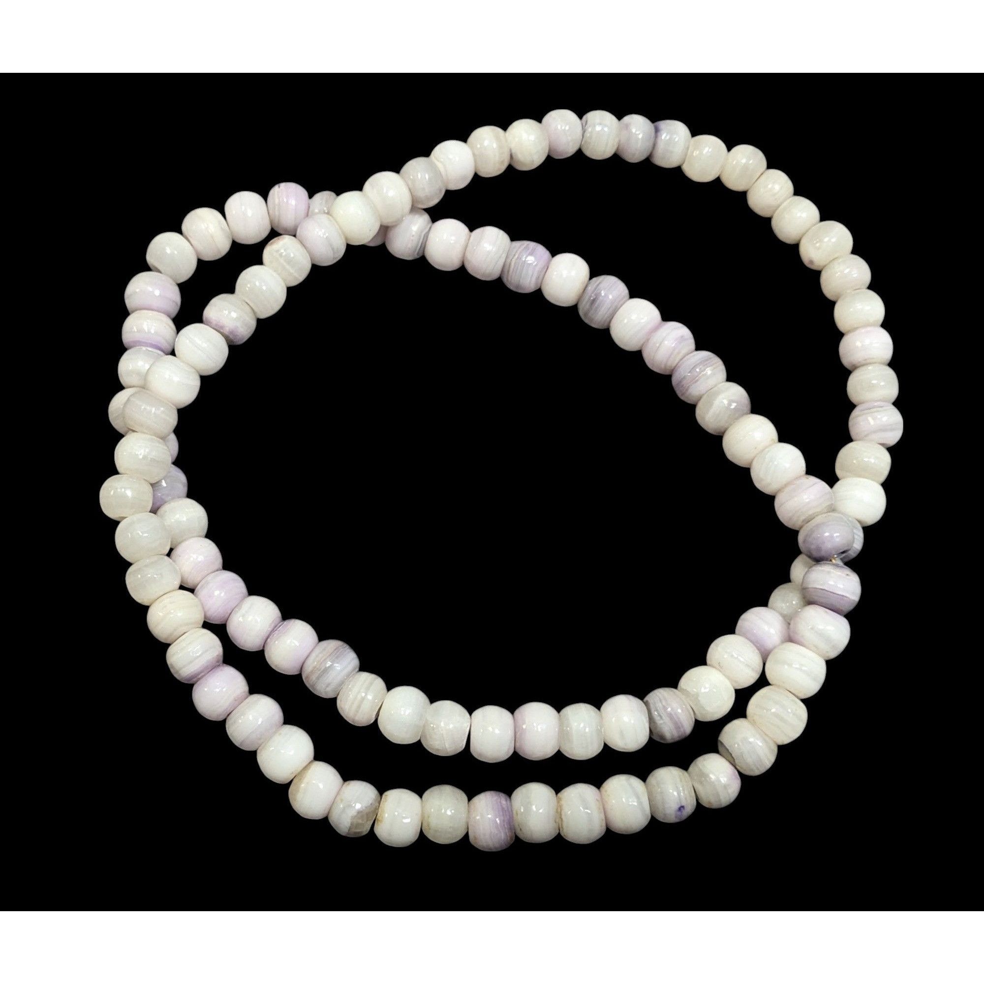 Other Casual Agate Beaded Necklace White With Purple Banding Size ONE SIZE - 1 Thumbnail