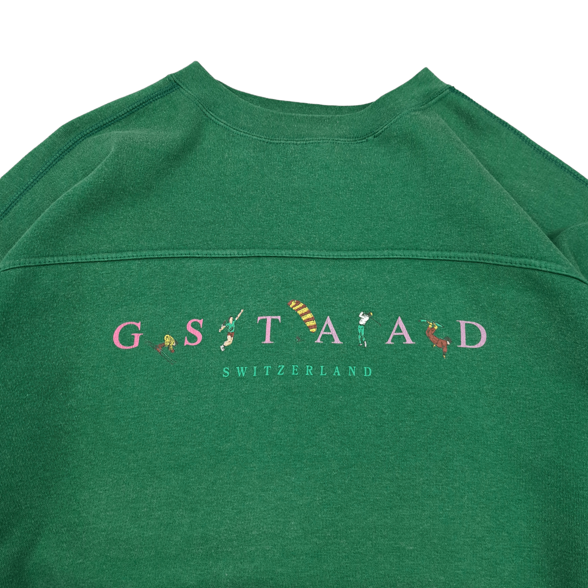 Fruit Of The Loom × Russell Athletic × Vintage 💎 Vintage Blank Basic Boxy Green Sweatshirt Crewneck Size US L / EU 52-54 / 3 - 3 Thumbnail