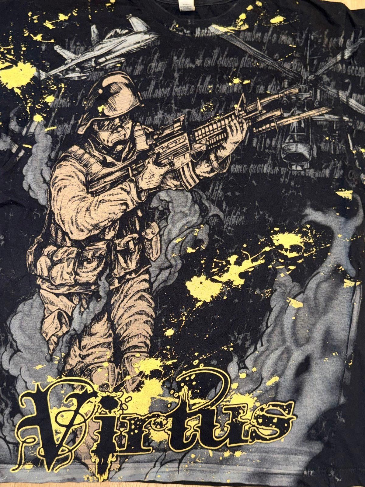 Anvil 2008 Anvil Black Virtus Graphic Soldier Mens LG AOP T Shirt Size US L / EU 52-54 / 3 - 2 Thumbnail