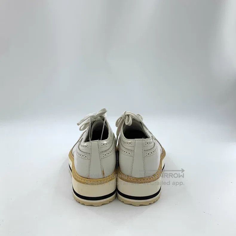 Prada Prada White Baroque carved lace-up casual flat muffin shoe Size US 6.5 / IT 36.5 - 4 Thumbnail