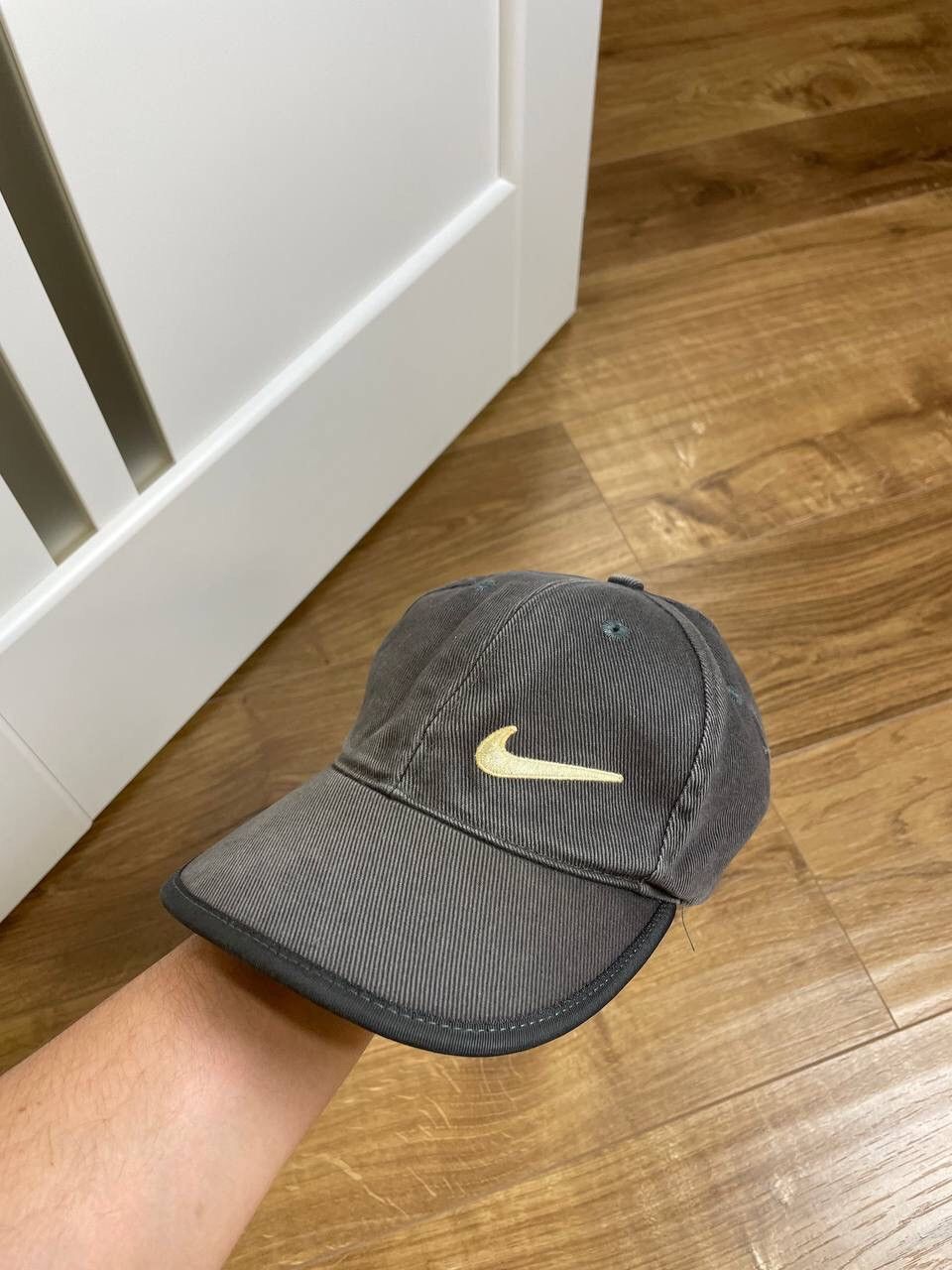 Nike × Vintage Vintage Nike 90’s Y2K Style Big Swoosh Logo Garment Dyed Cap Size ONE SIZE - 1 Thumbnail