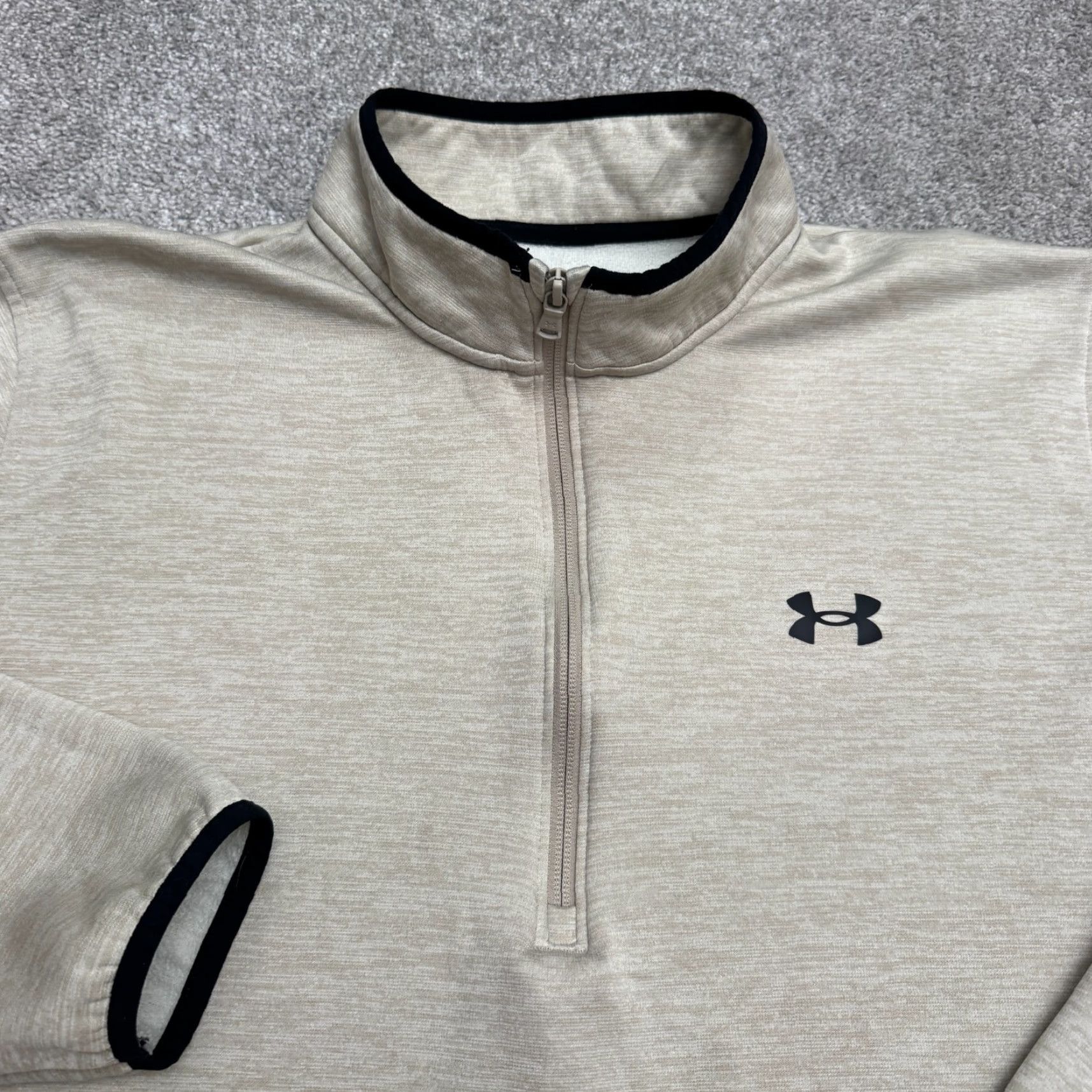 Under Armour Under Armour ColdGear Sweatshirt 1/4 Zip Pullover Mens XXL Beige Active Under Armour ColdGear Size US XXL / EU 58 / 5 - 3 Thumbnail