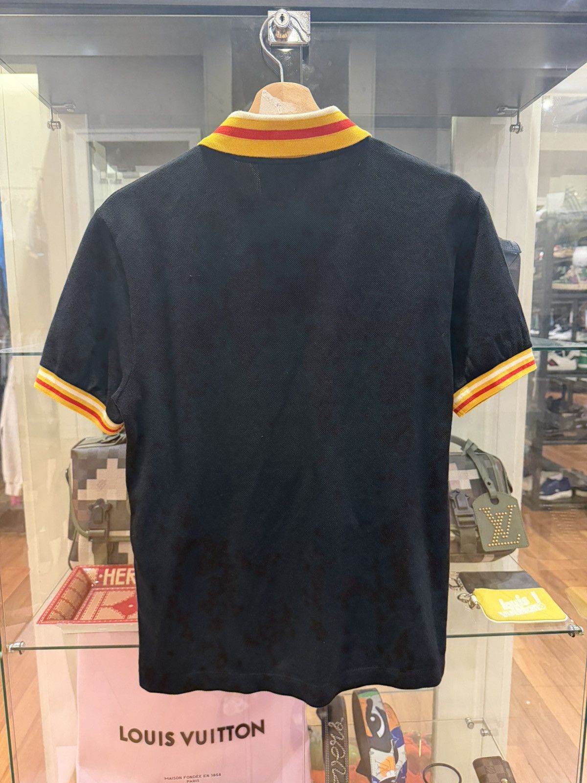 Gucci Gucci Cotton Piquet Polo Shirt - Black Yellow Red Size US S / EU 44-46 / 1 - 2 Thumbnail