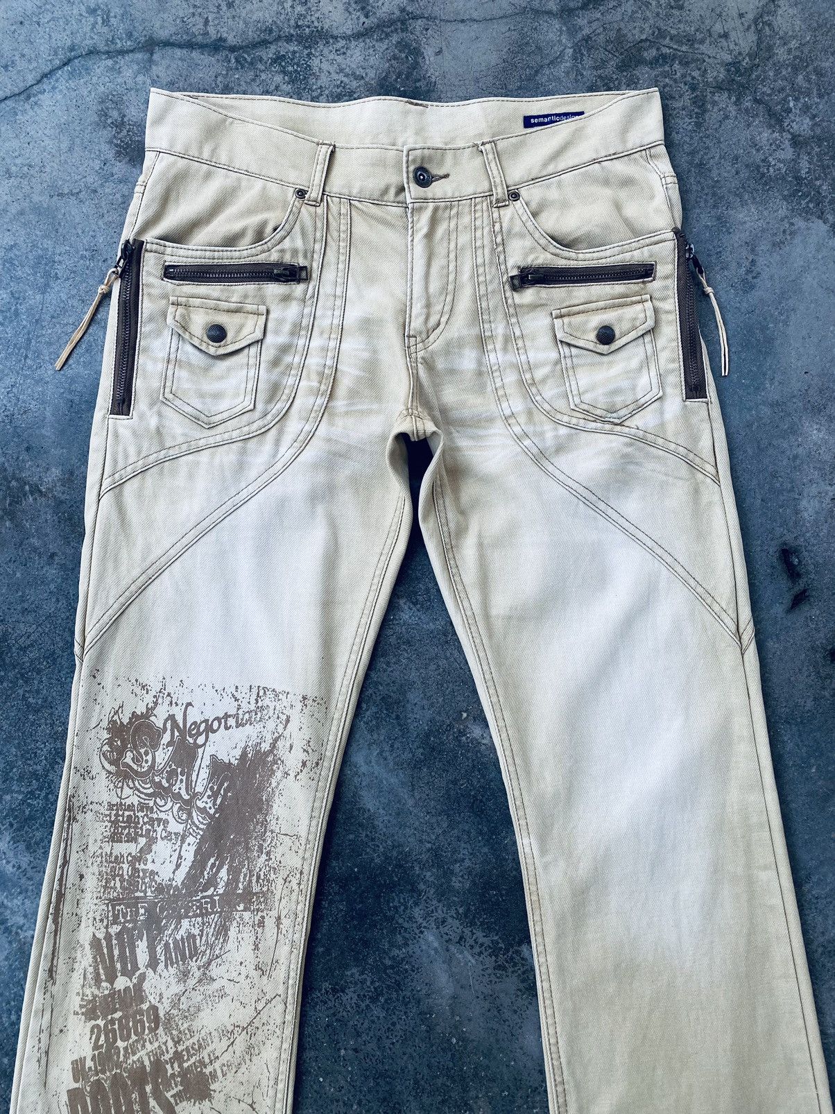 semanticdesign Vintage Semantic Design Flared Faded Bottom Bell Pants Size US 33 - 3 Thumbnail
