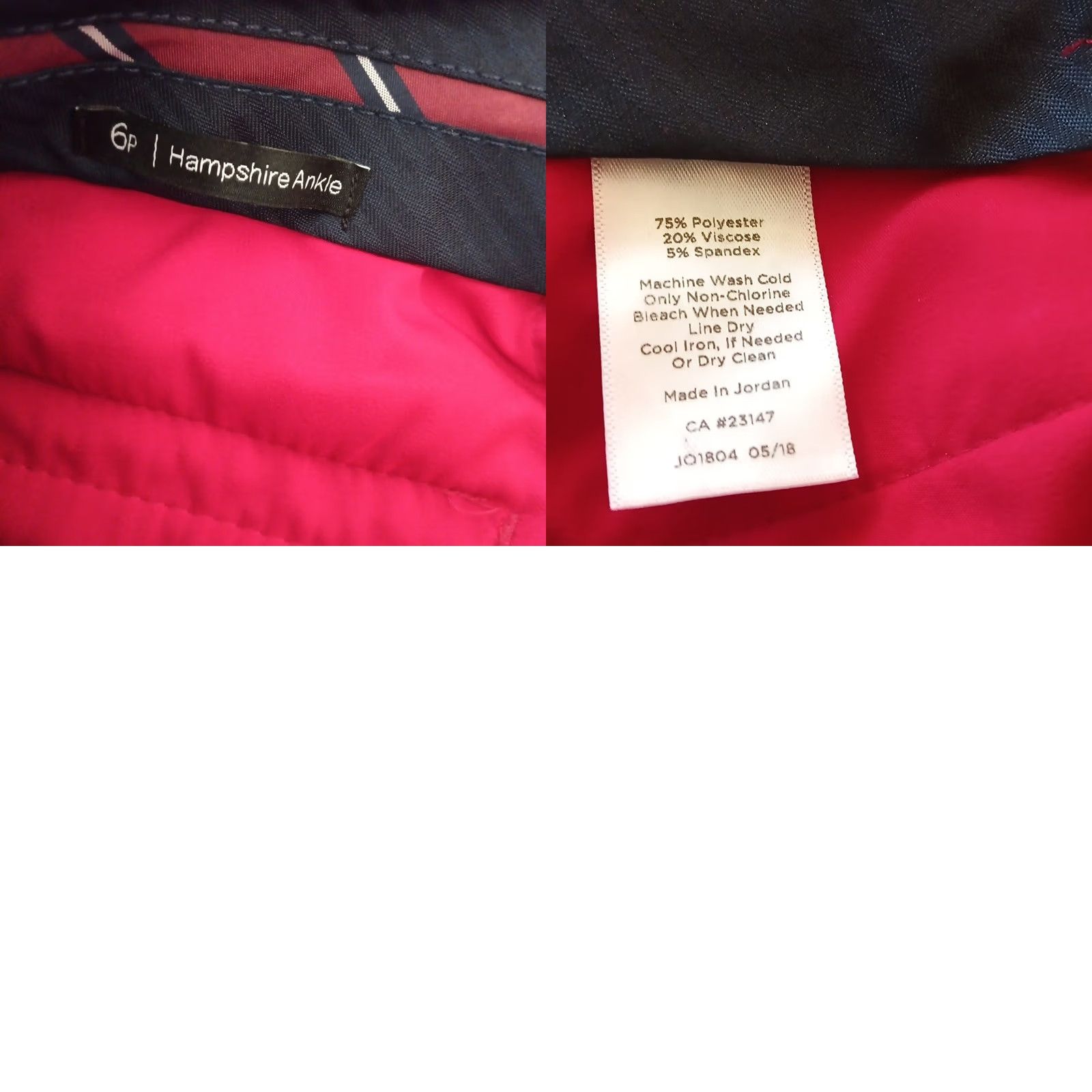 Talbots 2. Keep exact spelling and capitalization from original (Talbots Hampshire Ankle Pants Womens Size 6P Red 31x26.5 Mid Rise Pockets) Size 28" / US 6 / IT 42 - 9 Thumbnail