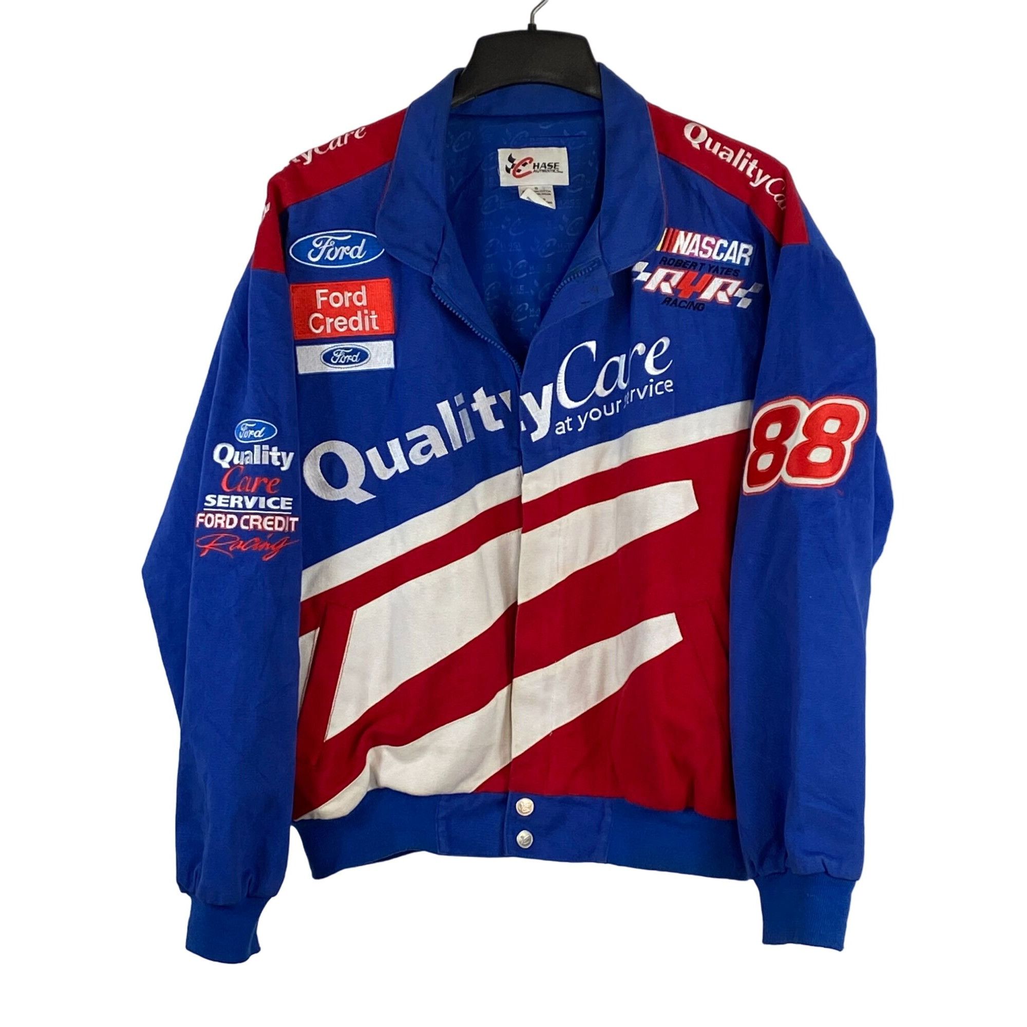 image of Vintage Chase Authentics Nascar Ford Racing Jacket Blue Smal, Men's (Size Small)