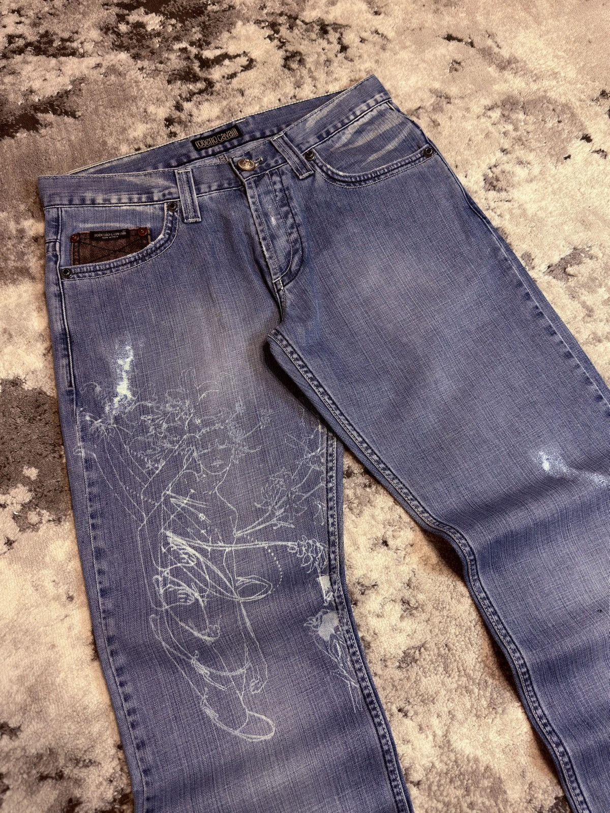 Roberto Cavalli Archive Roberto Cavalli Disstresed Y2K Jeans Dolce Hedi Raf Size US 32 / EU 48 - 14 Thumbnail