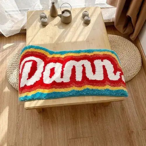 Handmade Handmade Rainbow "DAMN" Letter Soft Rug Size ONE SIZE - 2 Thumbnail