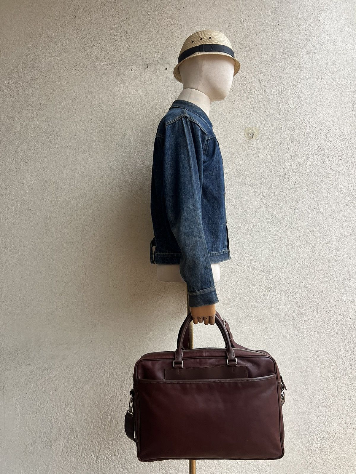 Japanese Brand × Leather Somes Saddle Japan Distressed Patina Leather 2 Way Bag Size ONE SIZE - 4 Thumbnail