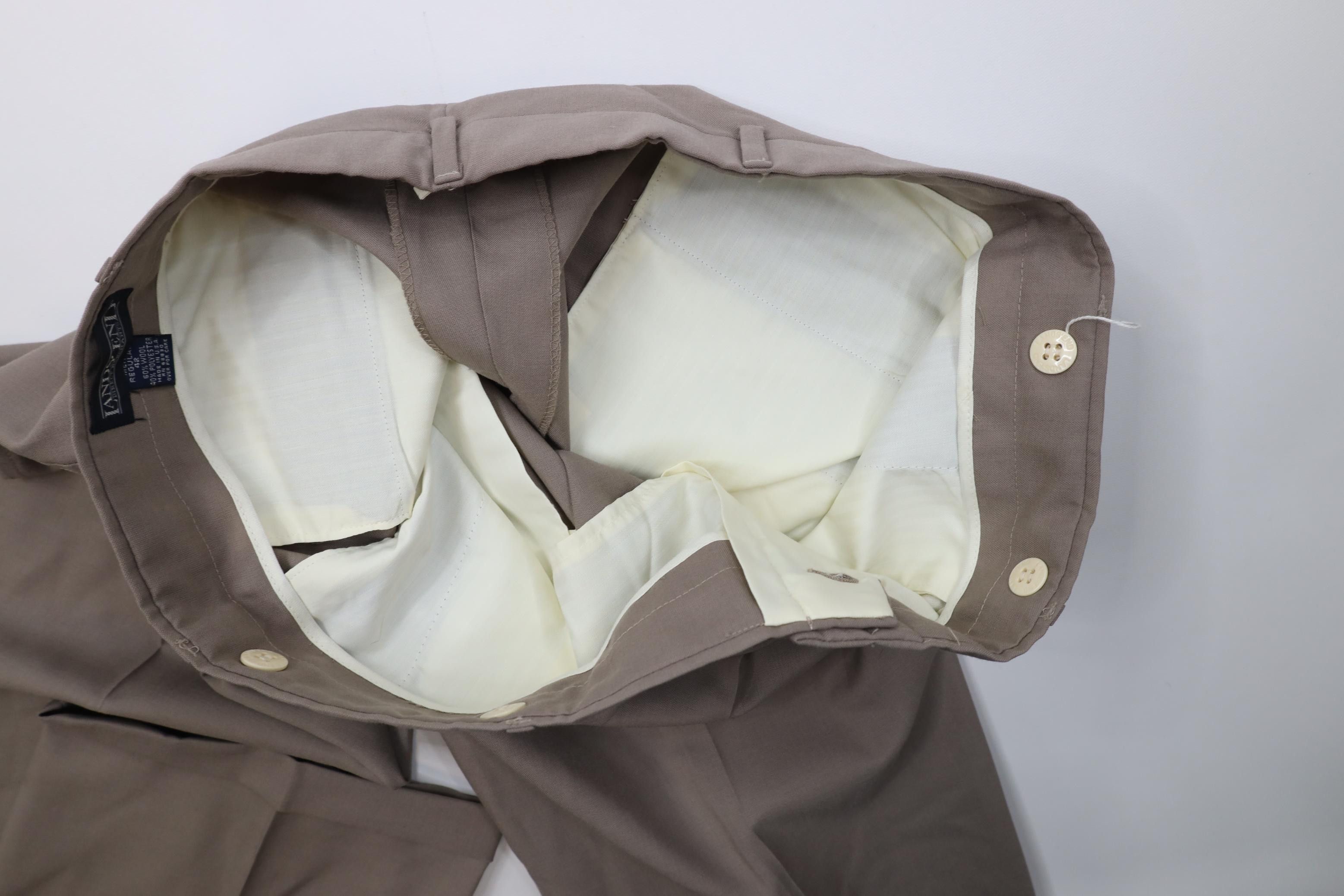 Lands' End Vintage 90s Lands End Knit Wide Leg Chino Pants Beige USA Size US 42 / EU 58 - 8 Thumbnail