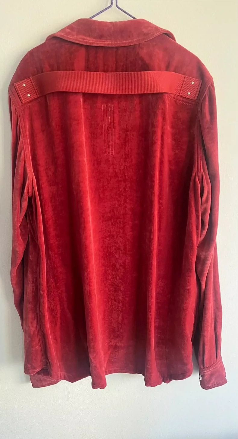 Rick Owens Rick Owens Red Velvet Oversized Jacket-2508 Size US M / EU 48-50 / 2 - 2 Thumbnail