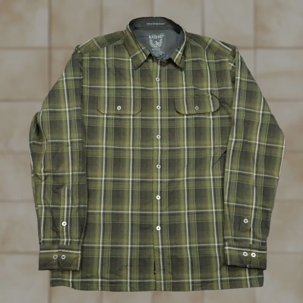 Vintage Kuhl Shirt Mens Medium Green Plaid Long Sleeve Button Up Shirt Size US M / EU 48-50 / 2 - 1 Thumbnail
