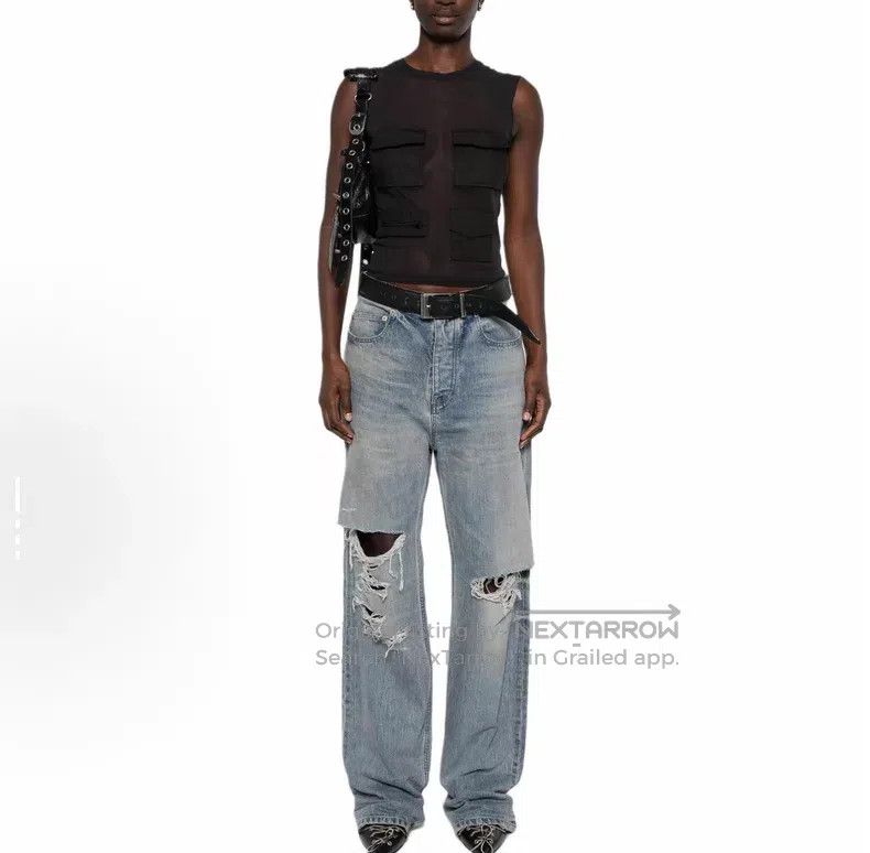 Balenciaga Balenciaga size XS Zipper straight-leg jeans with self-tie Size US 27 - 9 Thumbnail