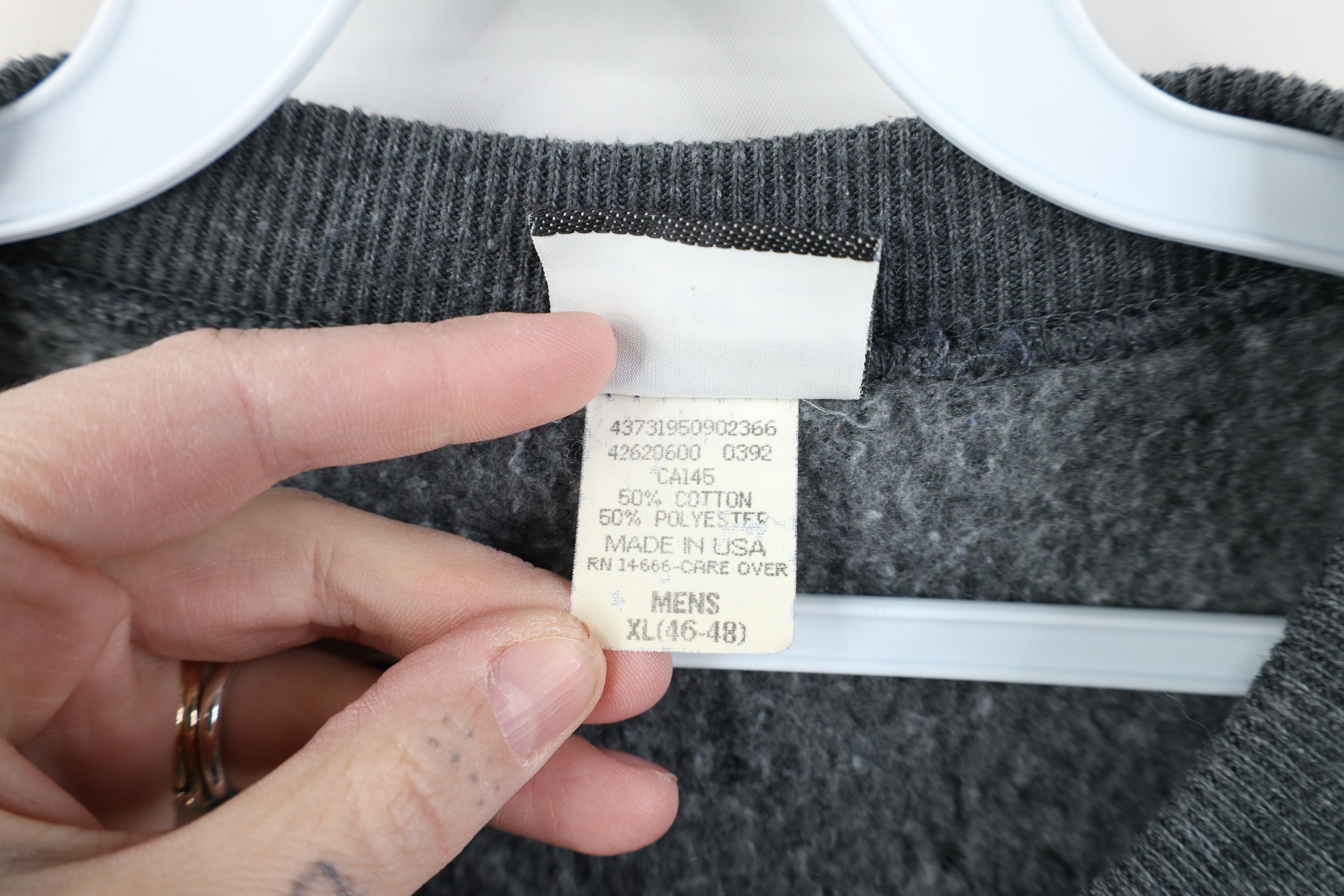Vintage Vintage 90s Streetwear Heavy Crewneck Sweatshirt Gray USA Size US XL / EU 56 / 4 - 5 Thumbnail