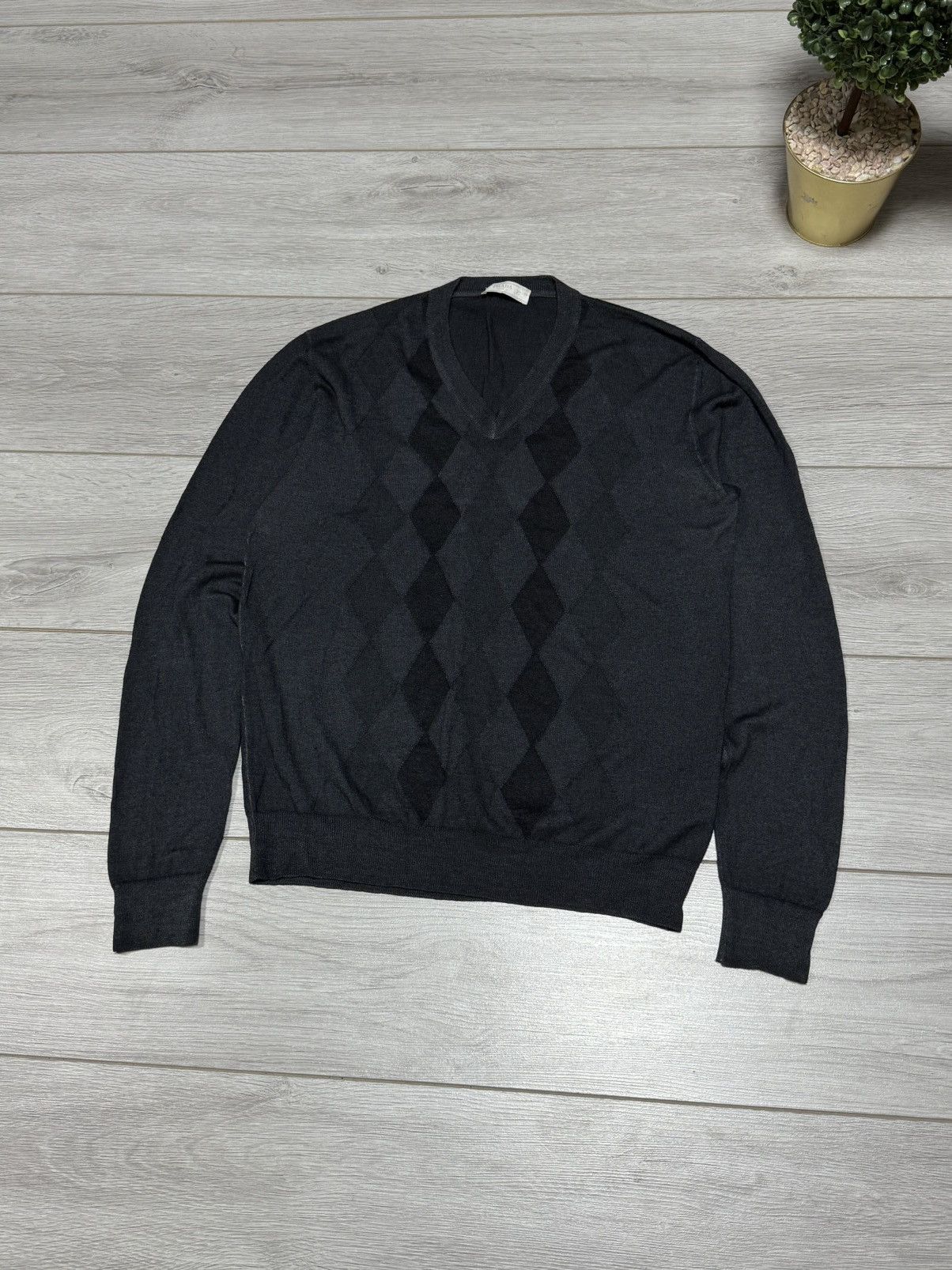Prada Prada mohair wool silk sweater rhombus jumper Size US L / EU 52-54 / 3 - 4 Thumbnail
