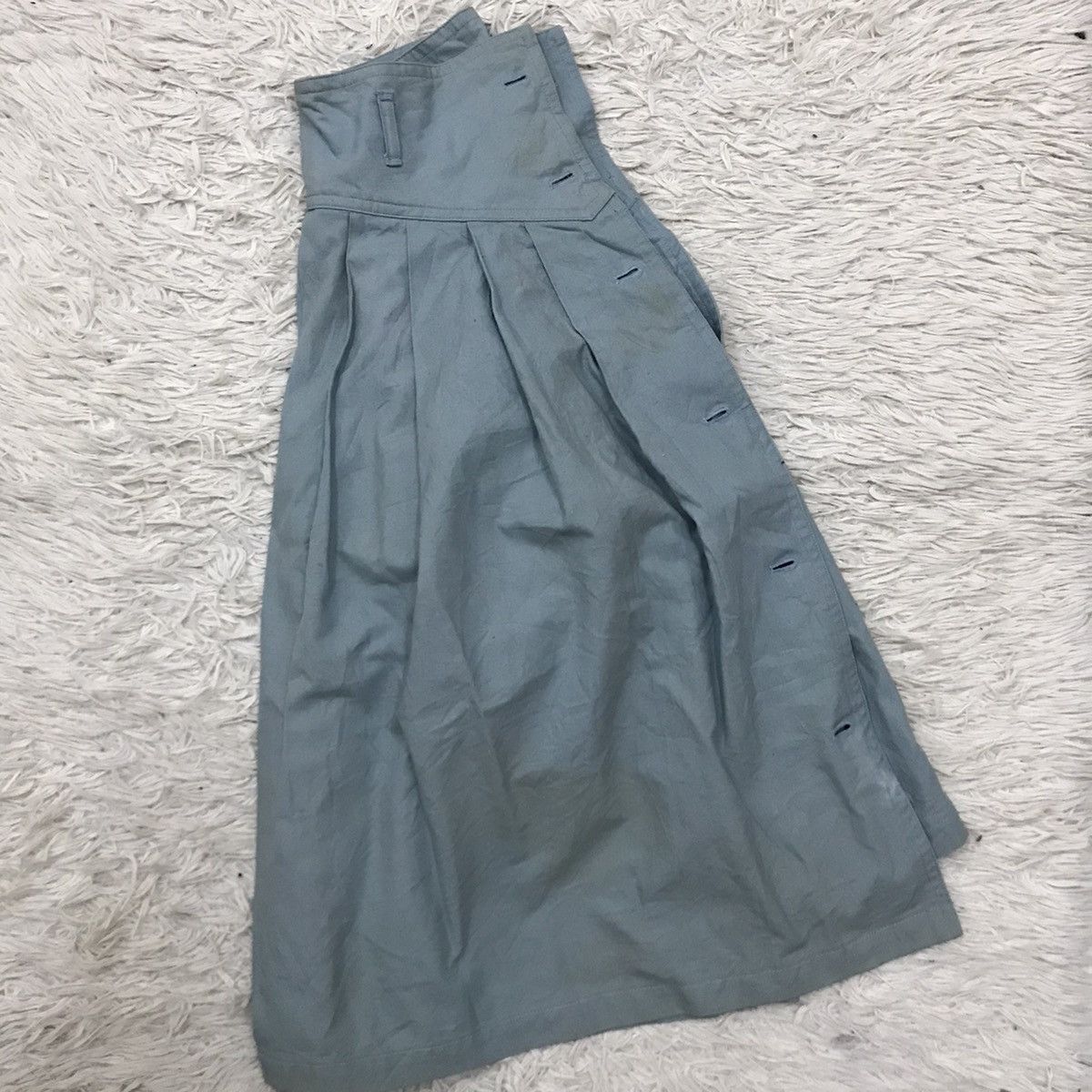 Issey Miyake Vintage Is Issey Sport Denim Button Up Box Pleats Skirt Size 24" / US 00 / IT 34 - 15 Thumbnail