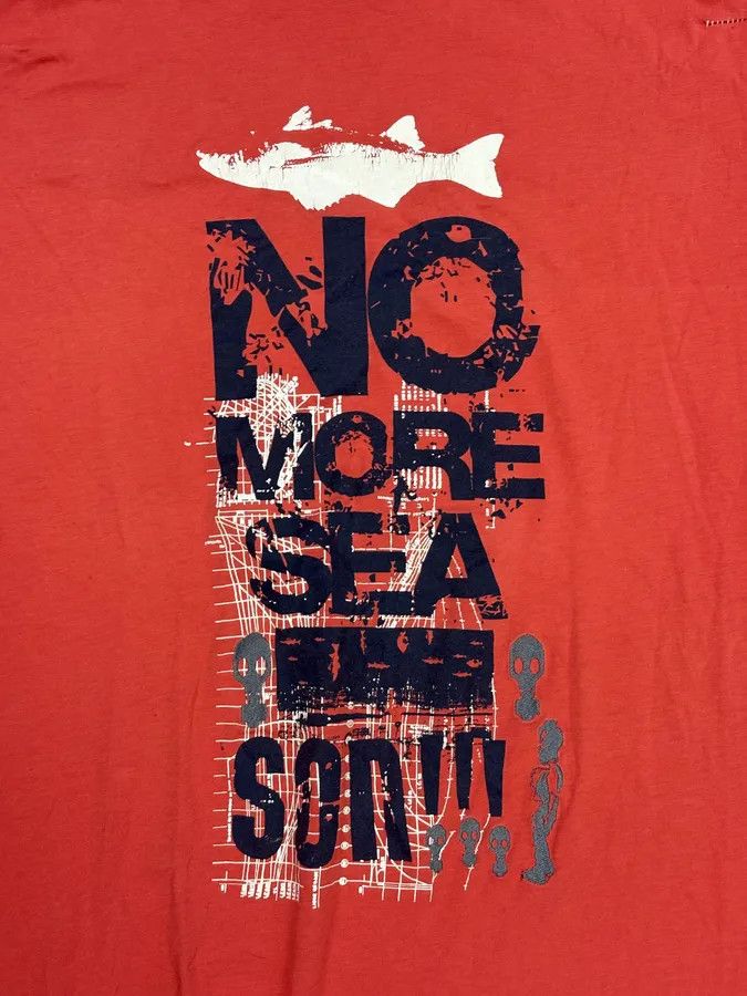 Marithe + Francois Girbaud 2000s Marithé + François Girbaud Red No More Sea T-Shirt Size US M / EU 48-50 / 2 - 7 Thumbnail