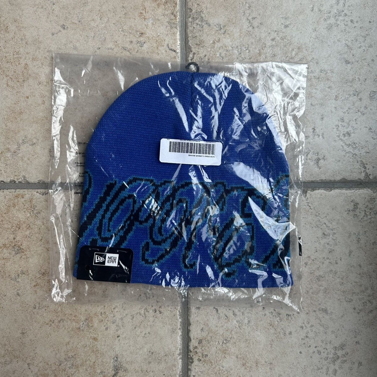 New Era × Supreme Supreme New Era Cursive Beanie Royal Size ONE SIZE - 1 Thumbnail
