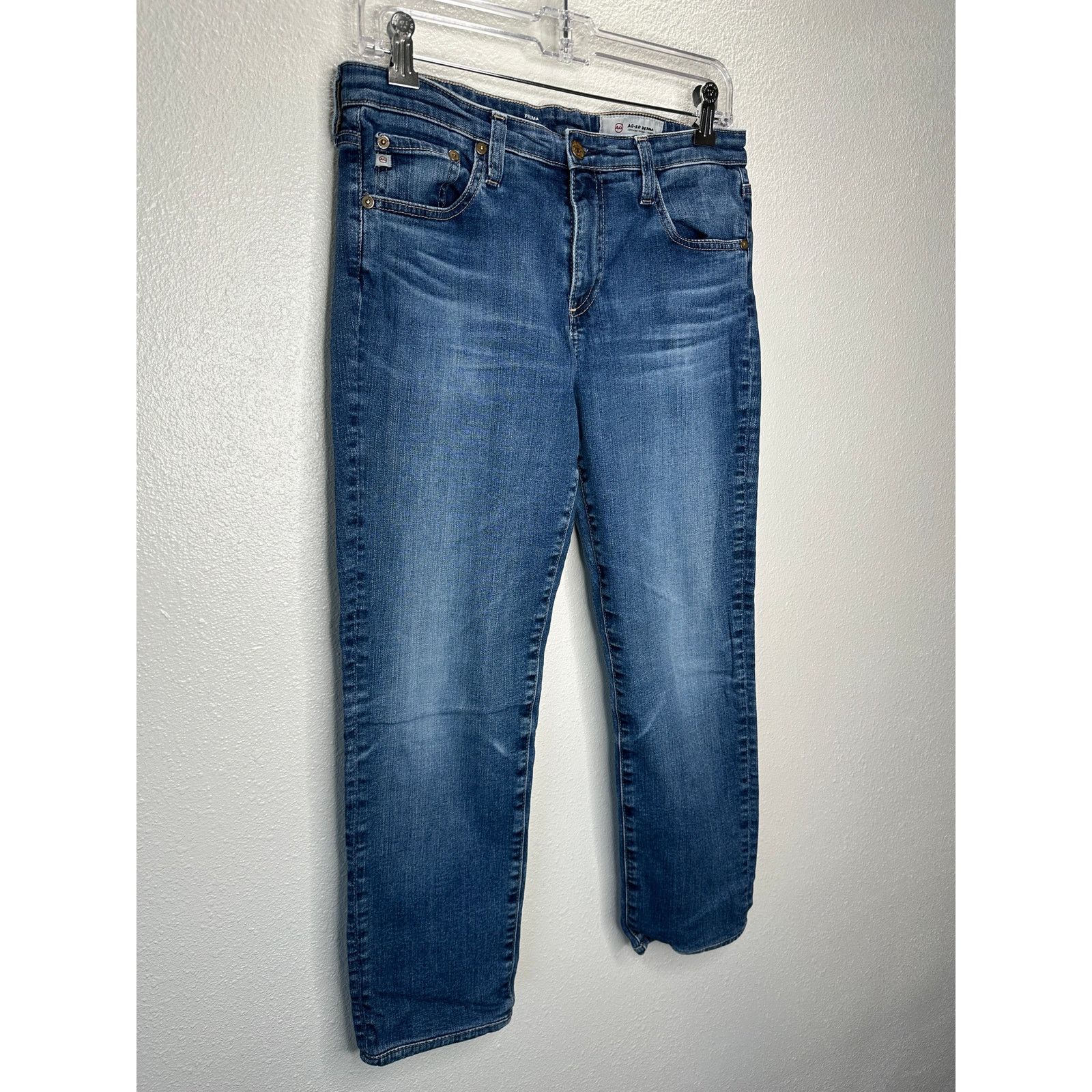 AG Adriano Goldschmied AG Dark Wash Whiskered Prima Cigarette Leg Jeans 30 Size 30" / US 8 / IT 44 - 3 Thumbnail