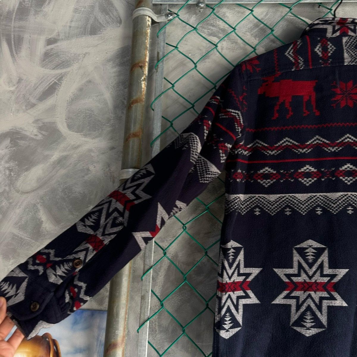 Polo Ralph Lauren × Vintage Polo Ralph Lauren Jacquard Overshirt Heavy Moose Southwest Size US S / EU 44-46 / 1 - 9 Thumbnail