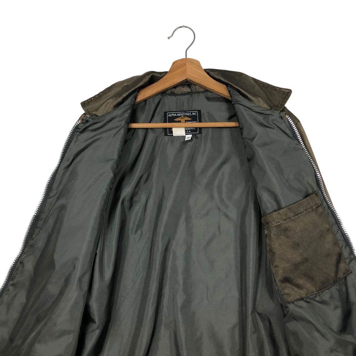 Alpha Industries 🔥VINTAGE ZIPPER JACKET BOMBER ALPHA INDUSTRIES MADE IN USA Size US M / EU 48-50 / 2 - 15 Thumbnail