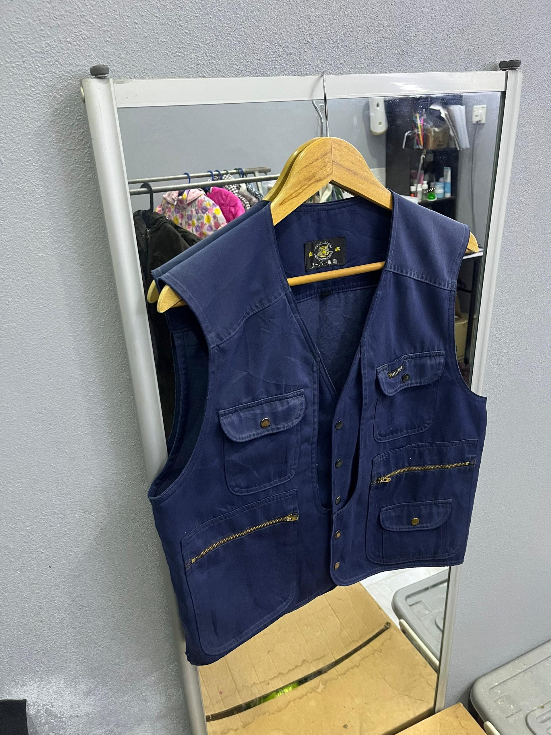 Japanese Brand Toraichi Japanese Workwear Utility Vest Indigo Size US M / EU 48-50 / 2 - 3 Thumbnail