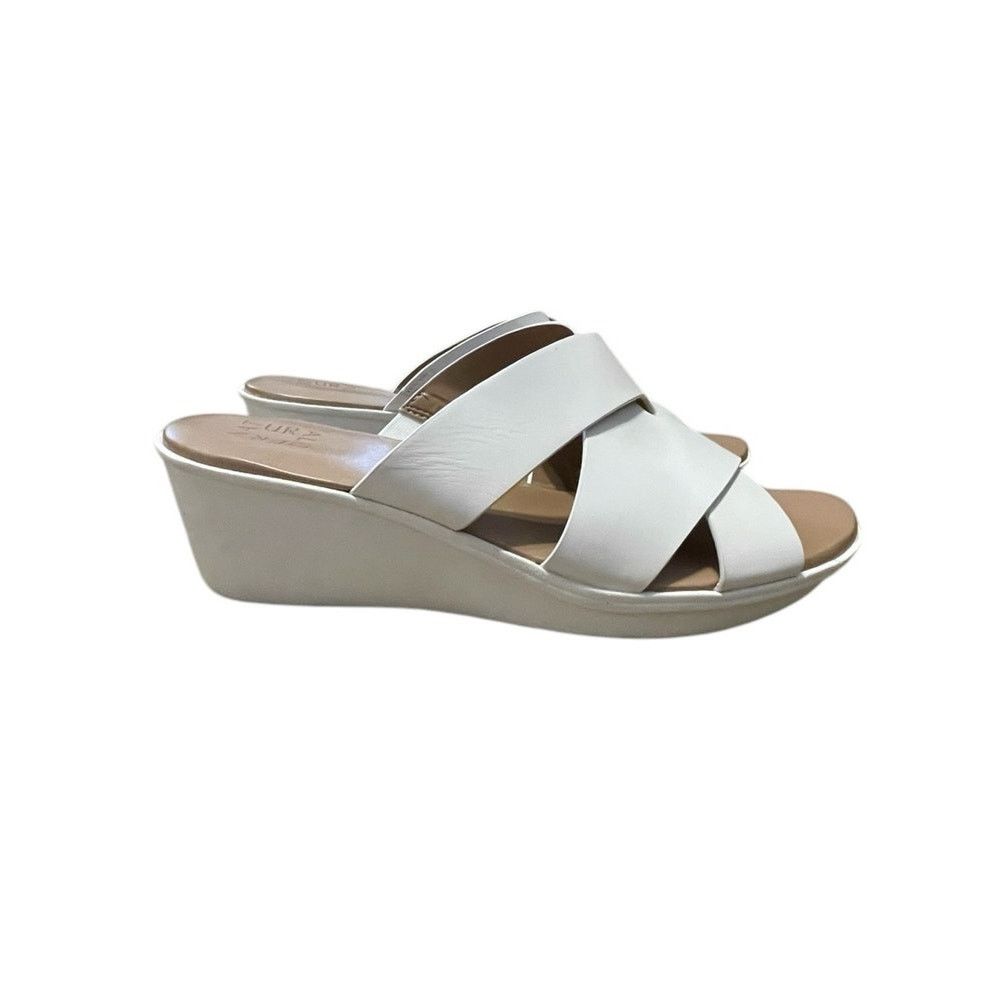Other Naturalizer Rowena Wedge Leather Sandals Warm White NEW 12 Size US 12 / IT 42 - 10 Thumbnail
