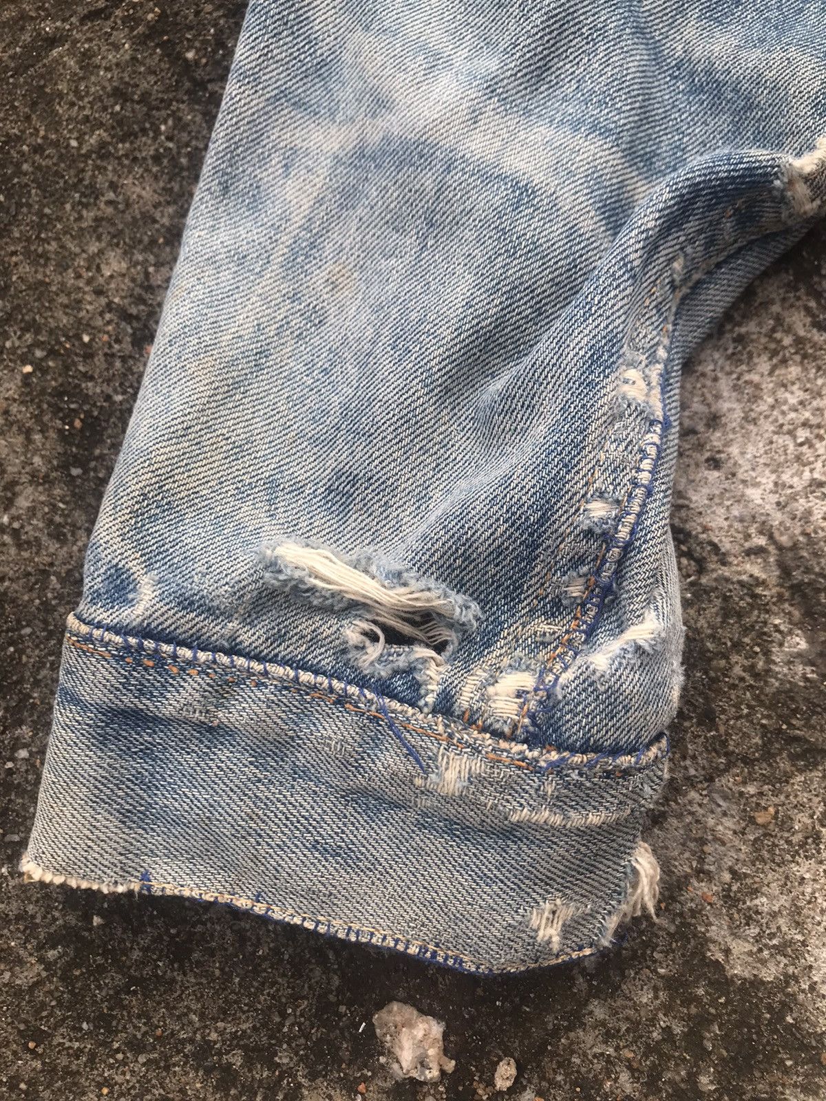 Levi's True Vintage Distressed Levis Trucker Jacket Big E Size US S / EU 44-46 / 1 - 5 Thumbnail