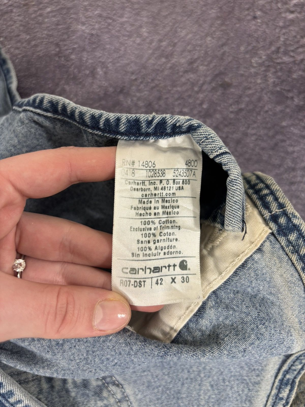 Carhartt Vintage Carhartt Bib Overalls R07 DST Blue Denim Carpenter Size US 42 / EU 58 - 14 Thumbnail