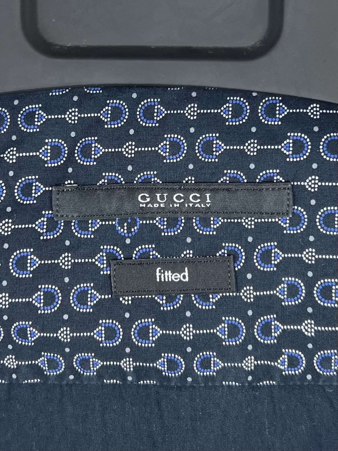 Gucci GUCCI Shirt Button Up Fitted Monogram Printed Horsebit Men's Size US S / EU 44-46 / 1 - 9 Thumbnail